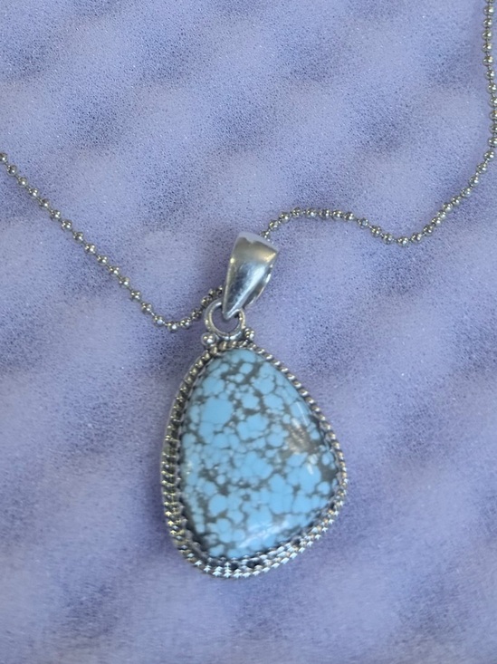 Jewelry - Sterling Silver authentic Turquoise Teardrop Charm Pendant- Blue